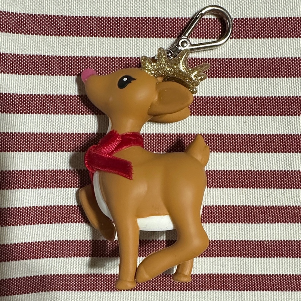 Bath & Body Works Festive Reindeer PocketBac Germ x Holder with Red Scarf